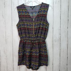 New! Atmosphere Zip Front Aztec Print Romper